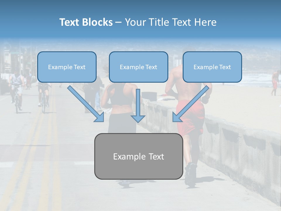 Couple Running Along The Beach PowerPoint Template
