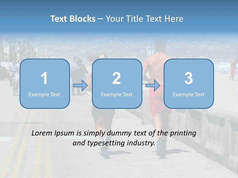 Couple Running Along The Beach PowerPoint Template