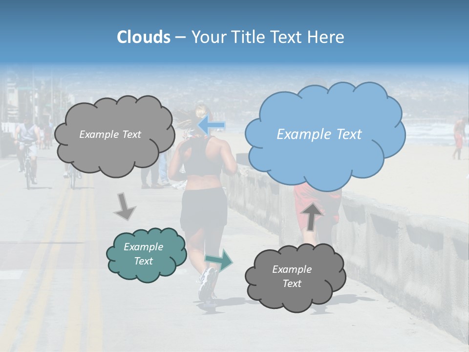 Couple Running Along The Beach PowerPoint Template