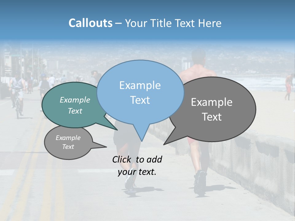 Couple Running Along The Beach PowerPoint Template