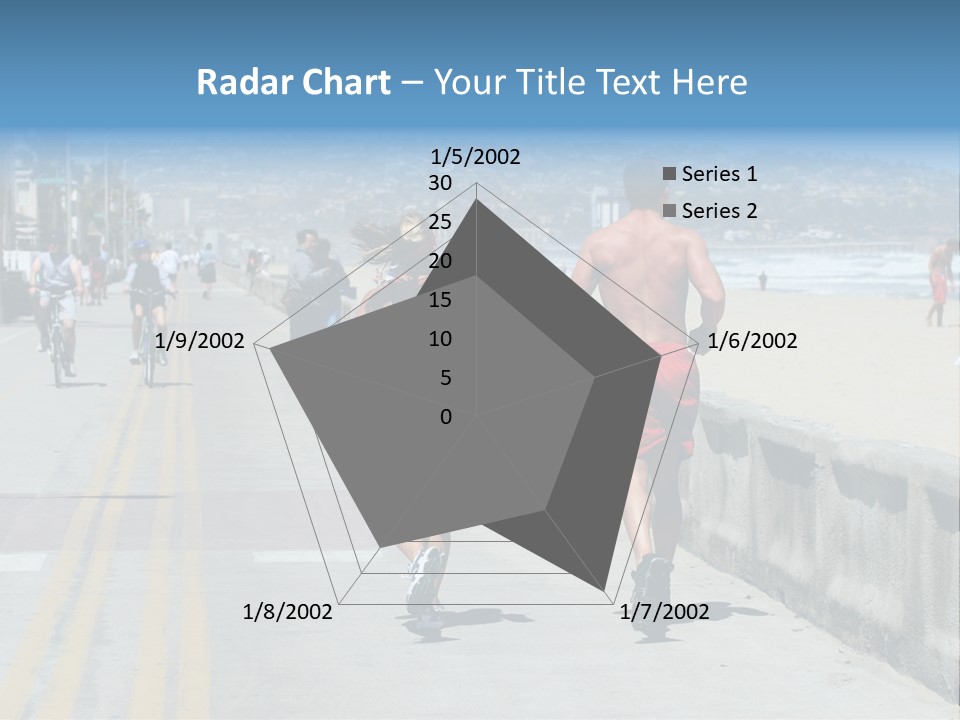 Couple Running Along The Beach PowerPoint Template