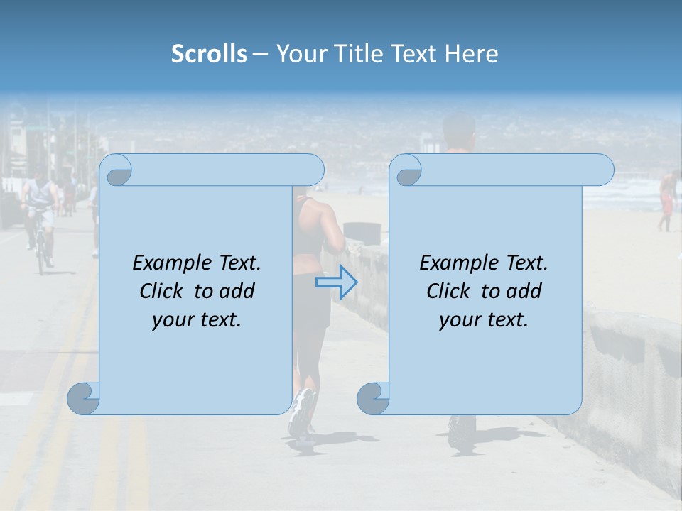 Couple Running Along The Beach PowerPoint Template