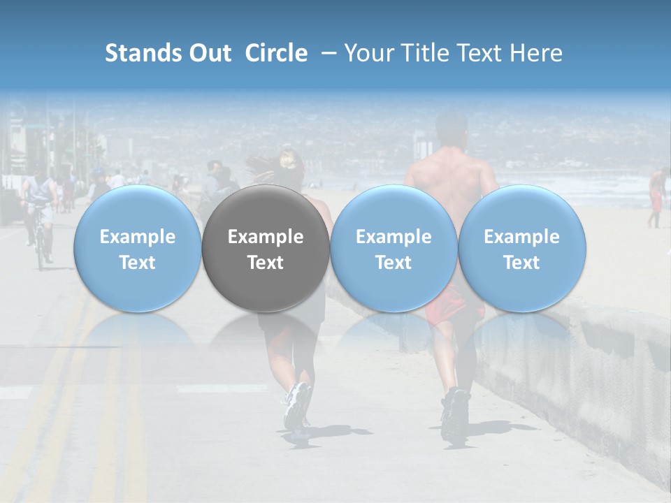 Couple Running Along The Beach PowerPoint Template