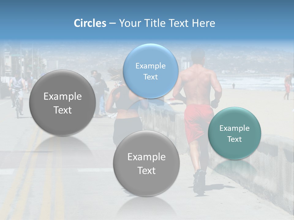 Couple Running Along The Beach PowerPoint Template