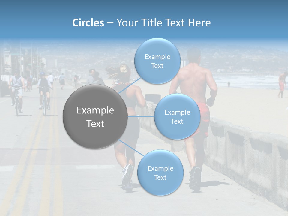 Couple Running Along The Beach PowerPoint Template