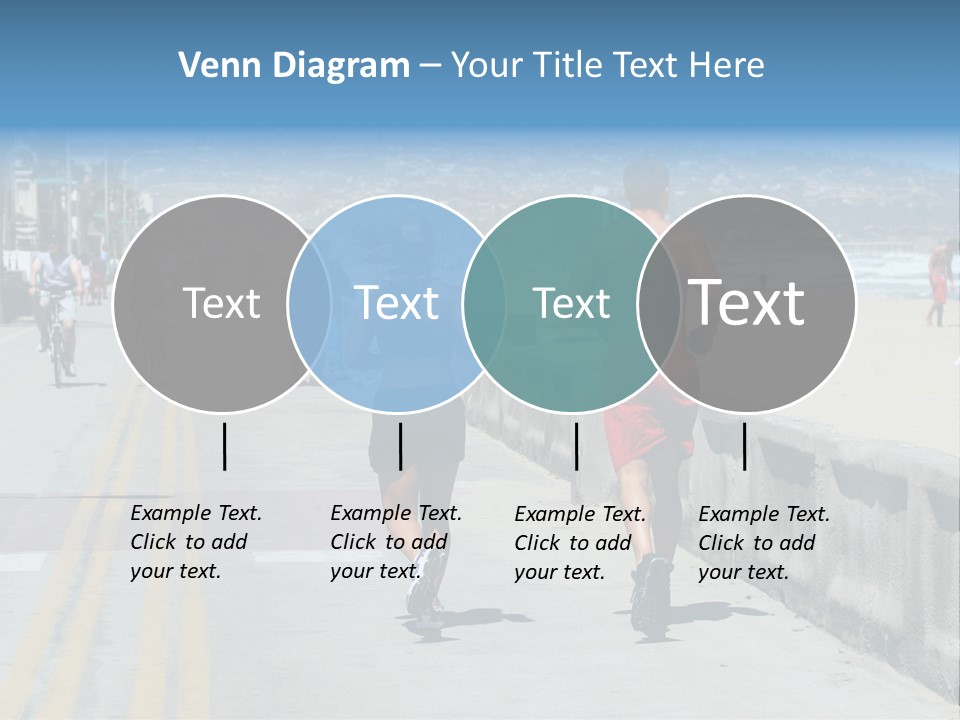 Couple Running Along The Beach PowerPoint Template