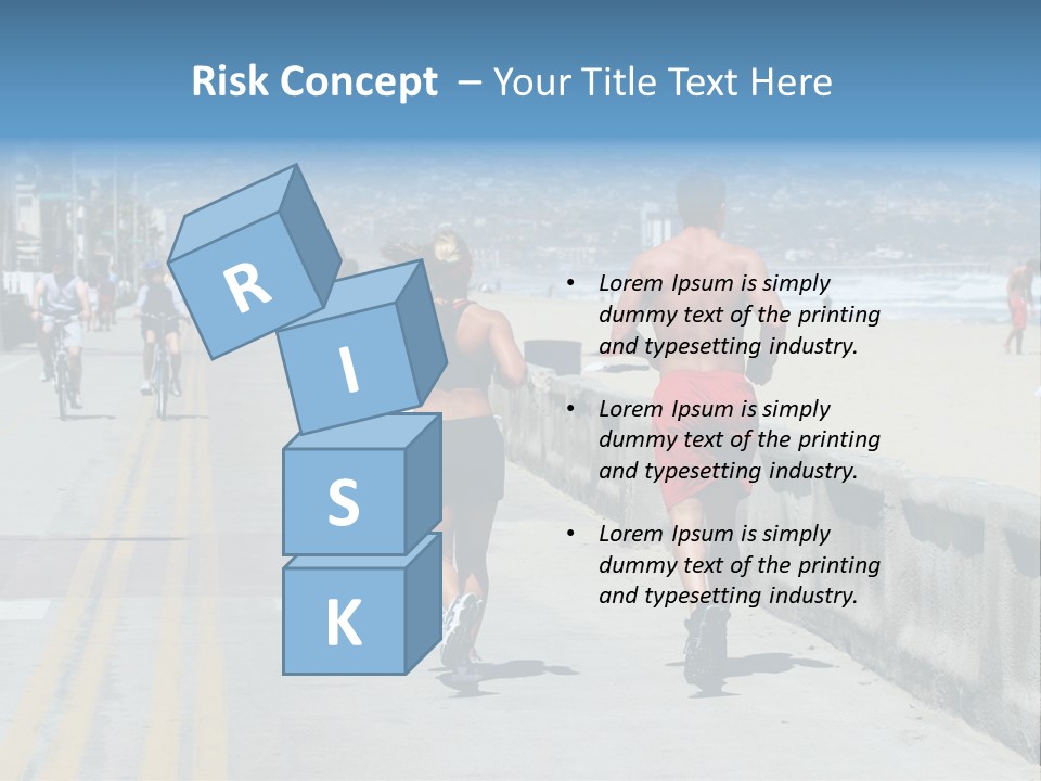 Couple Running Along The Beach PowerPoint Template