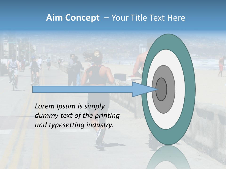 Couple Running Along The Beach PowerPoint Template