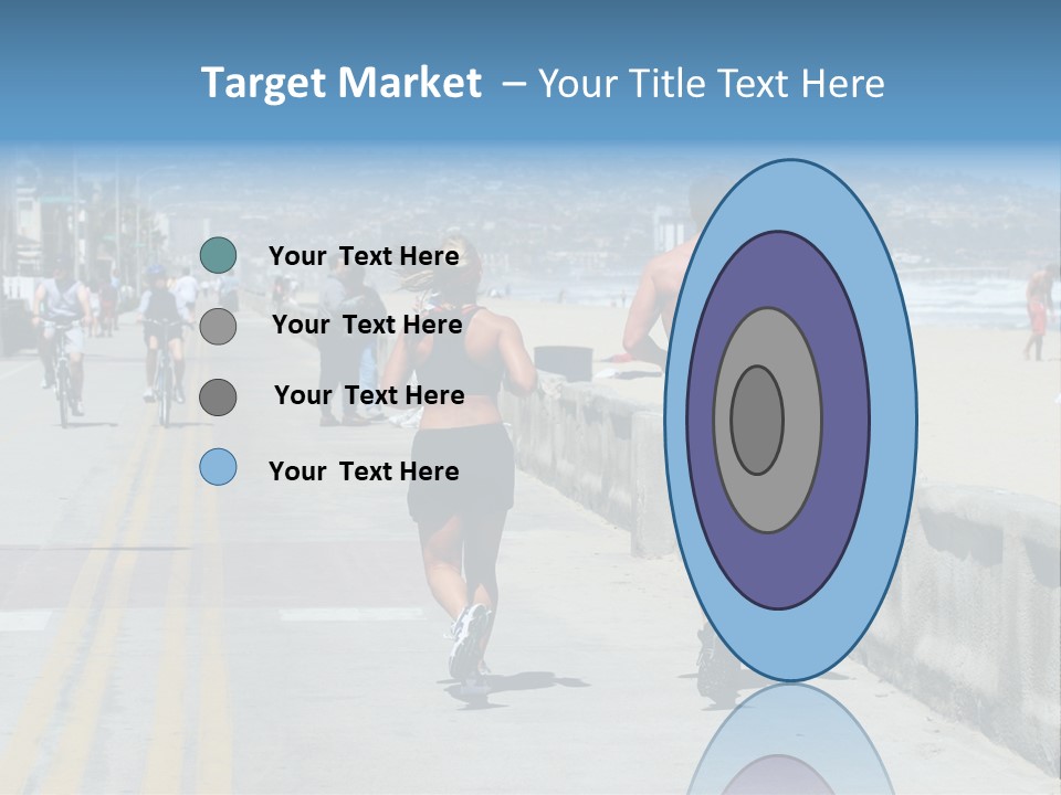 Couple Running Along The Beach PowerPoint Template