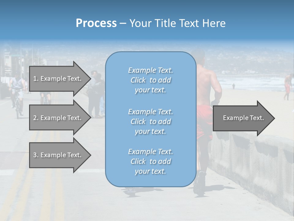 Couple Running Along The Beach PowerPoint Template