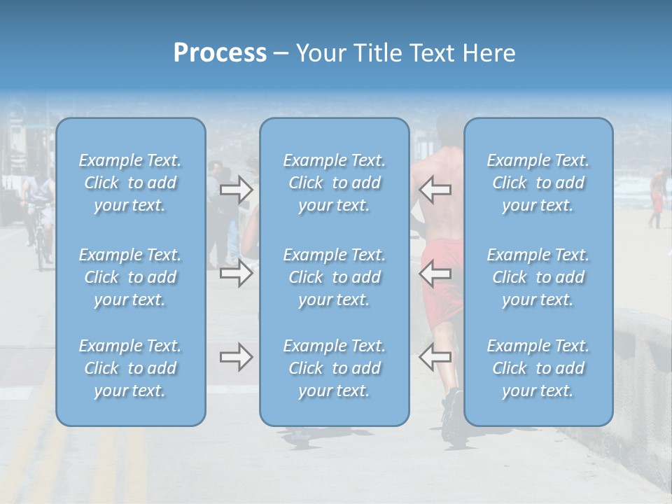 Couple Running Along The Beach PowerPoint Template