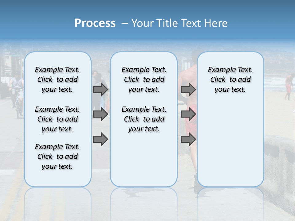 Couple Running Along The Beach PowerPoint Template