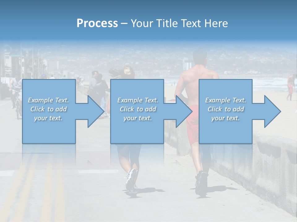 Couple Running Along The Beach PowerPoint Template