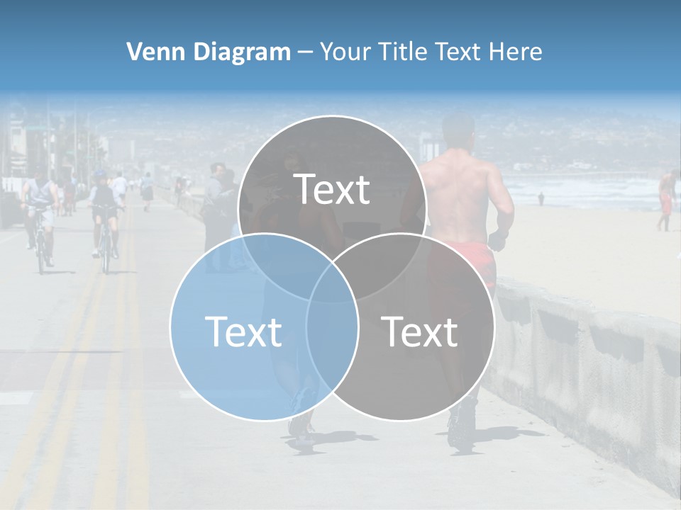 Couple Running Along The Beach PowerPoint Template