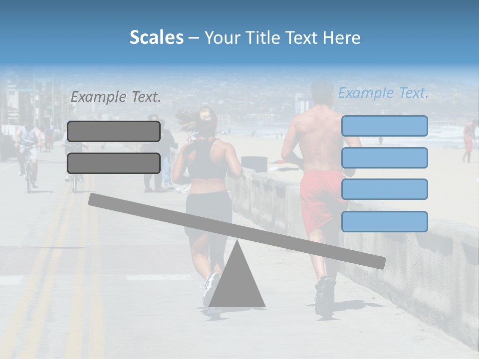 Couple Running Along The Beach PowerPoint Template