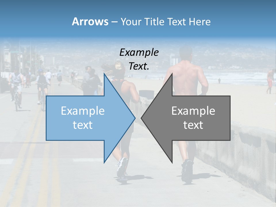 Couple Running Along The Beach PowerPoint Template