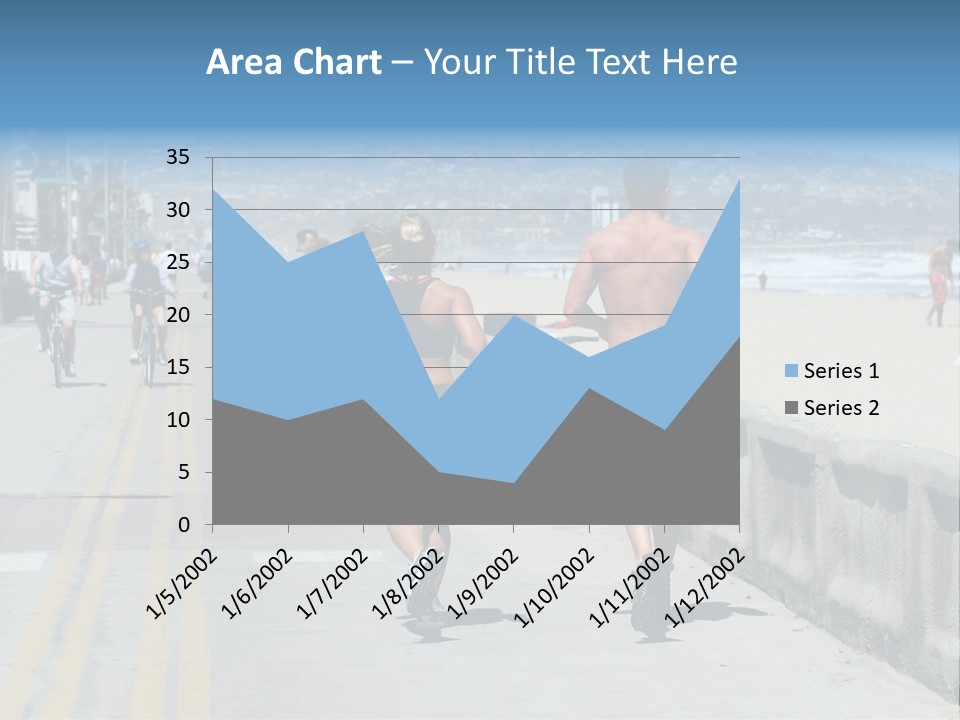 Couple Running Along The Beach PowerPoint Template