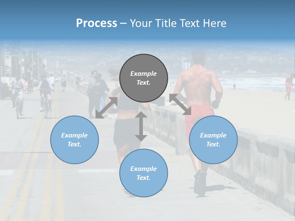 Couple Running Along The Beach PowerPoint Template