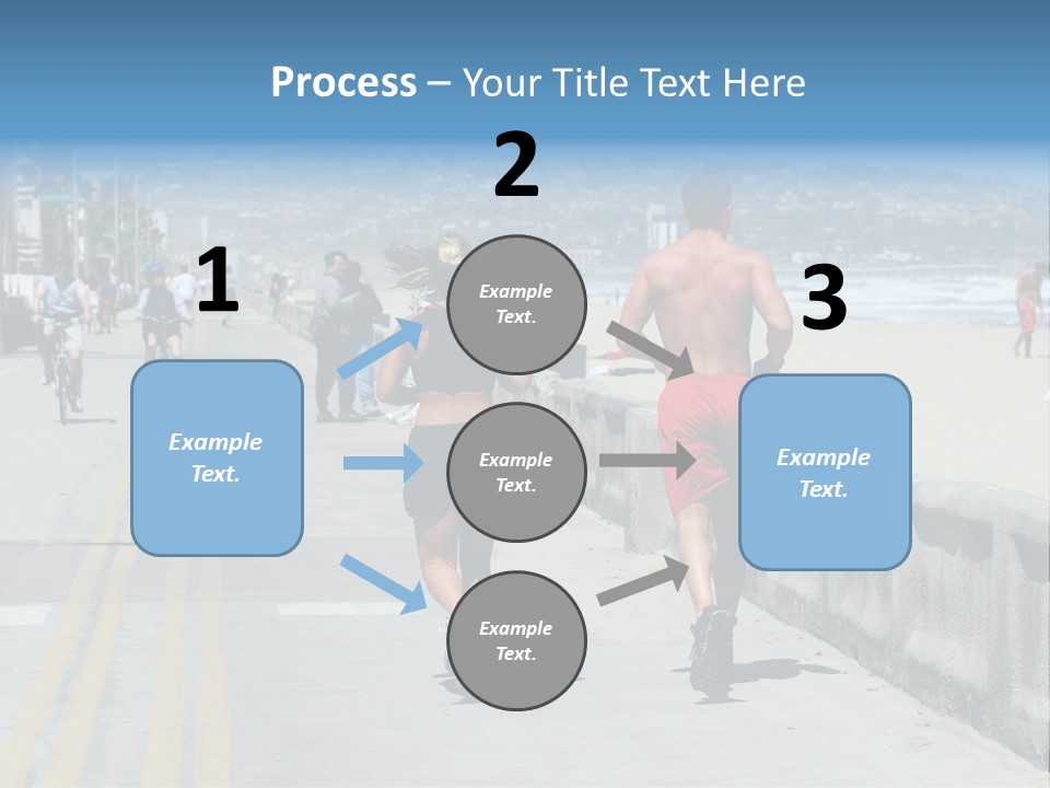 Couple Running Along The Beach PowerPoint Template