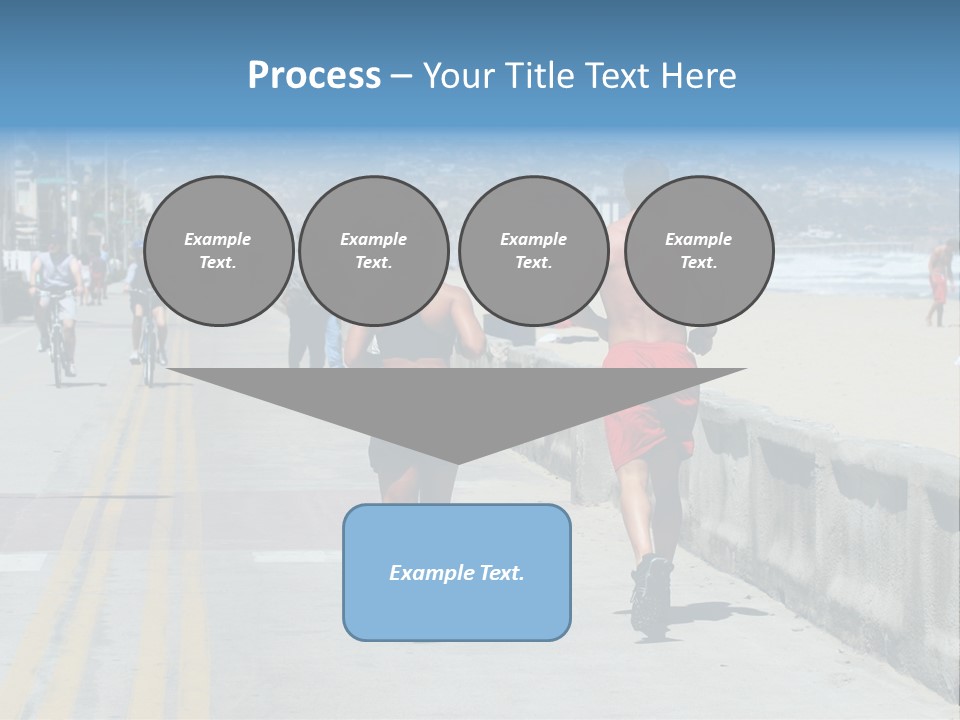 Couple Running Along The Beach PowerPoint Template