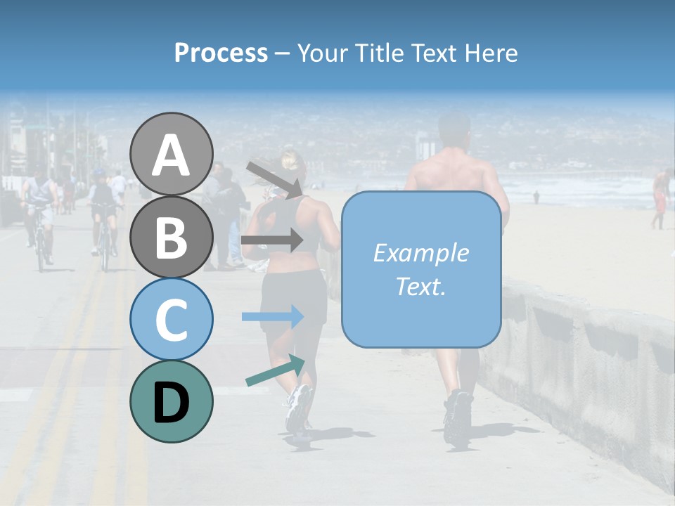 Couple Running Along The Beach PowerPoint Template