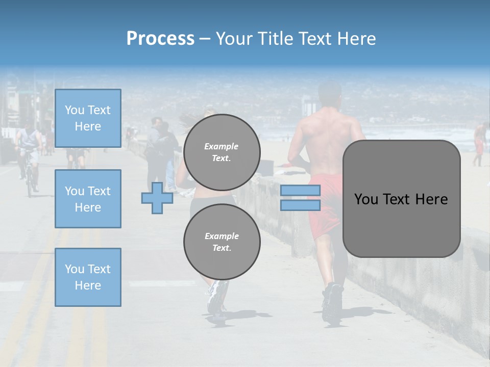 Couple Running Along The Beach PowerPoint Template
