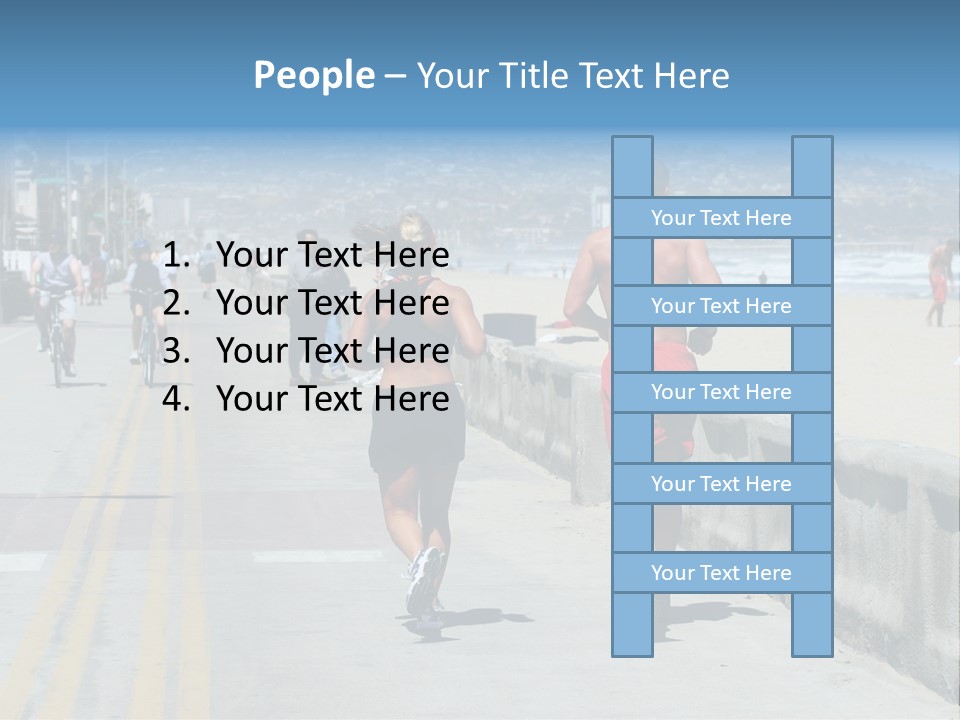 Couple Running Along The Beach PowerPoint Template