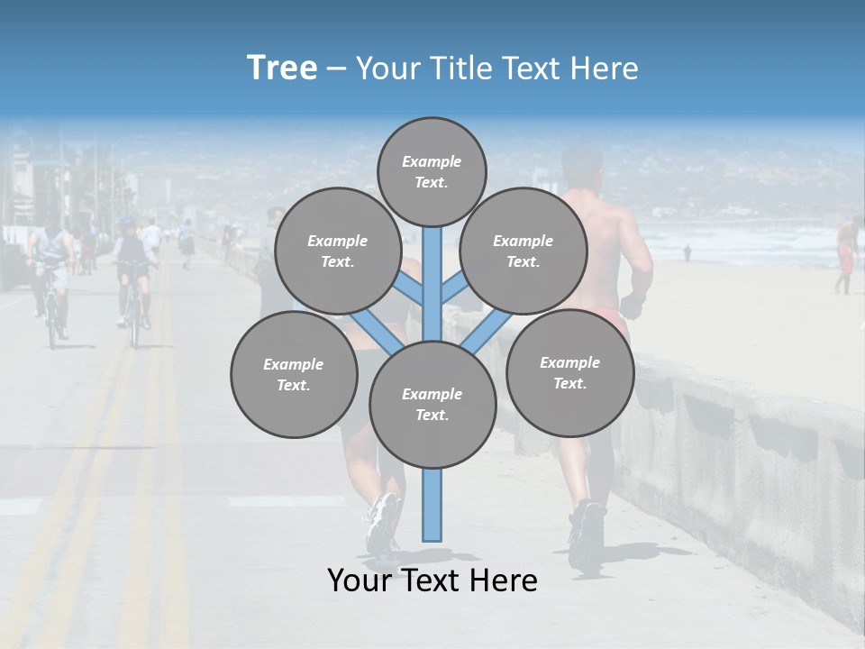 Couple Running Along The Beach PowerPoint Template