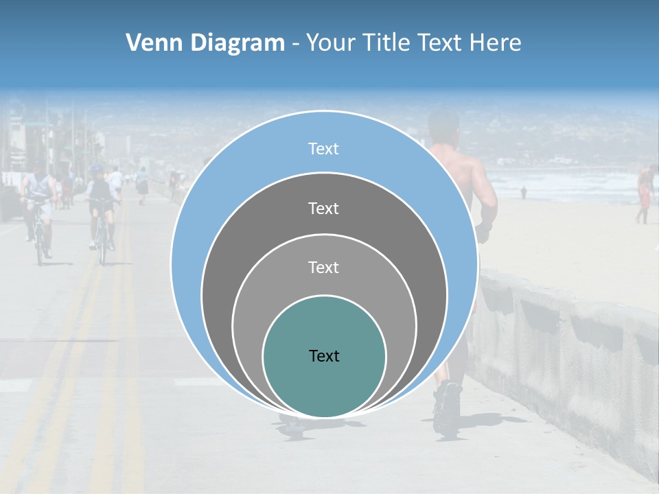 Couple Running Along The Beach PowerPoint Template