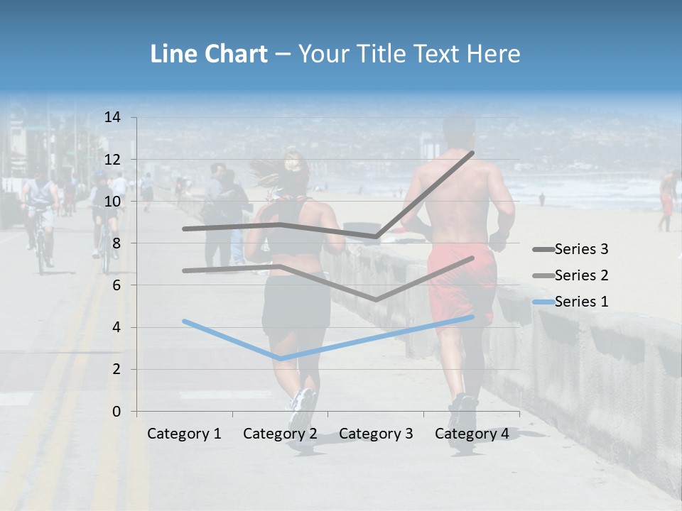 Couple Running Along The Beach PowerPoint Template