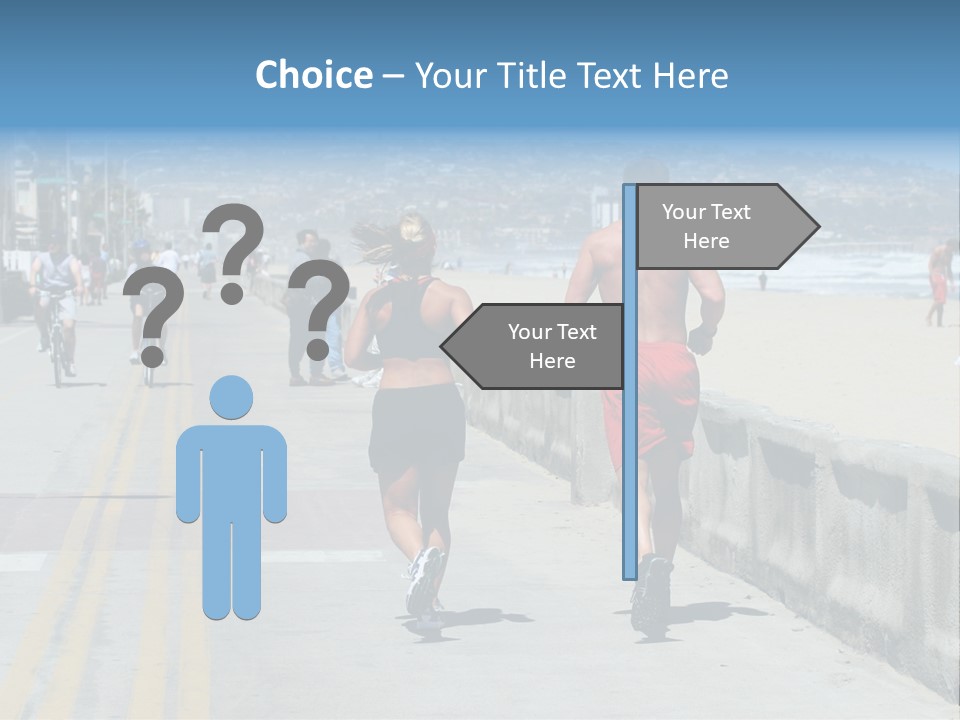 Couple Running Along The Beach PowerPoint Template