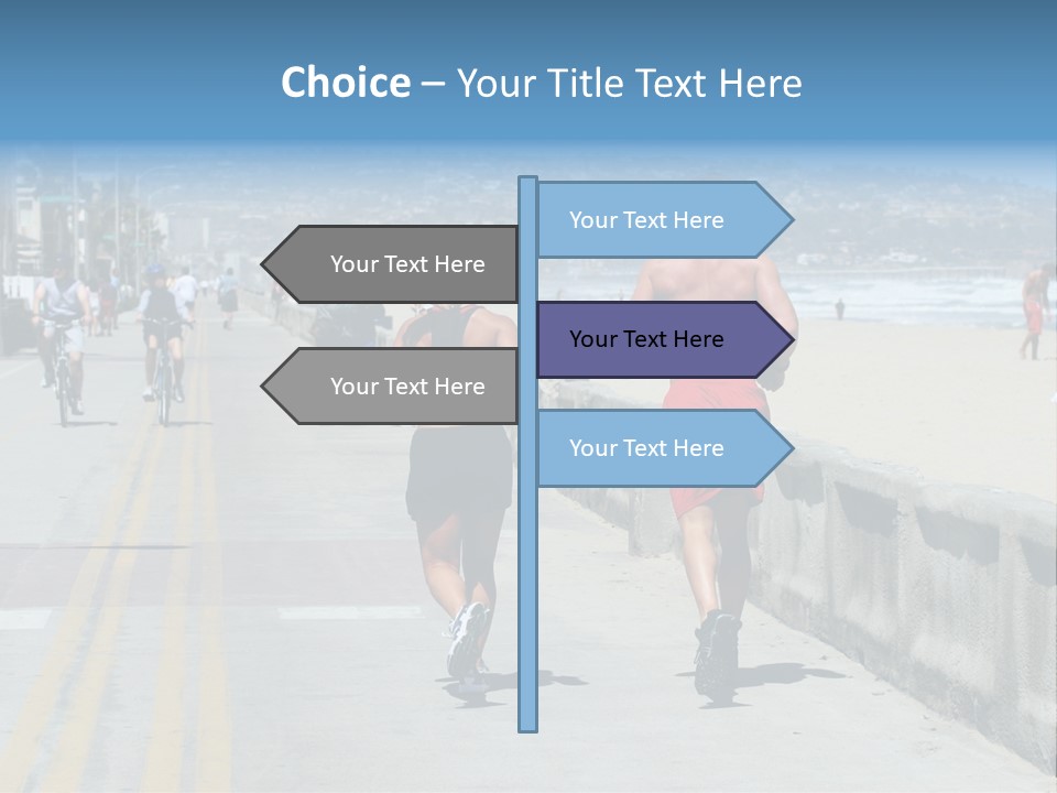 Couple Running Along The Beach PowerPoint Template