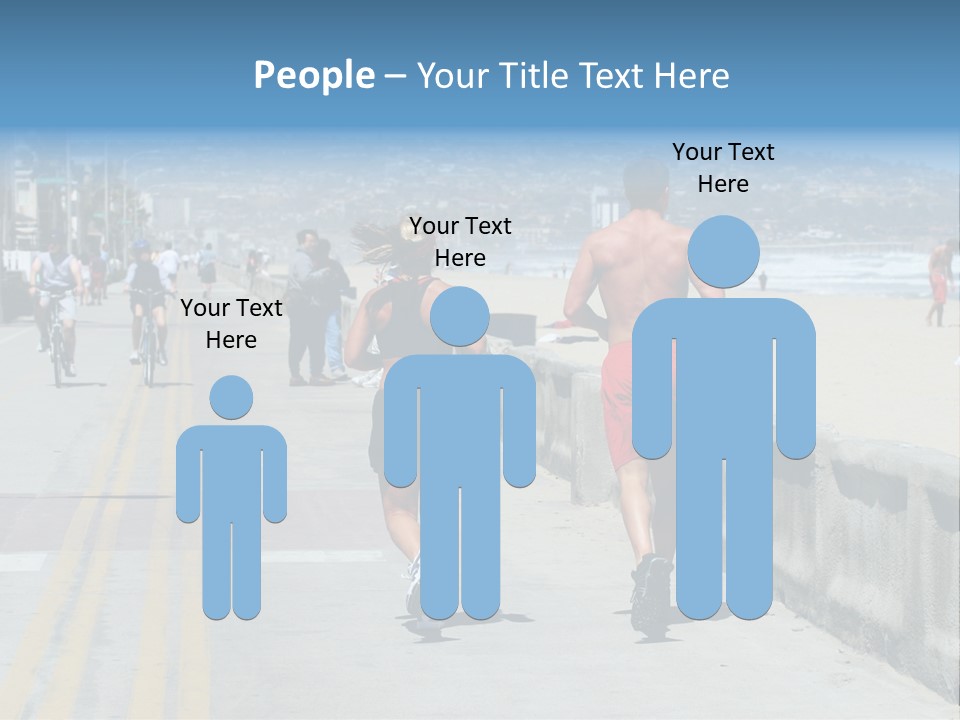 Couple Running Along The Beach PowerPoint Template