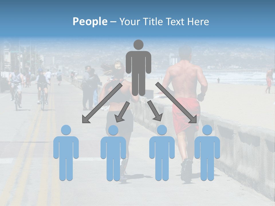 Couple Running Along The Beach PowerPoint Template