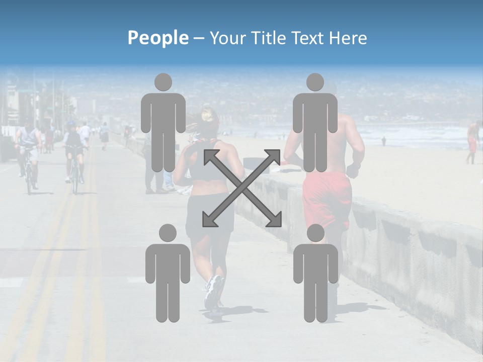 Couple Running Along The Beach PowerPoint Template