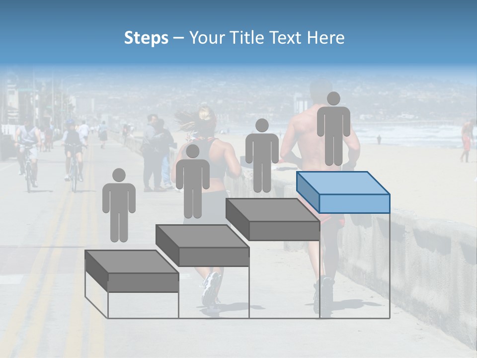 Couple Running Along The Beach PowerPoint Template