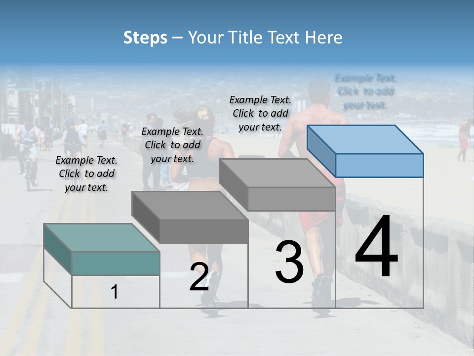 Couple Running Along The Beach PowerPoint Template