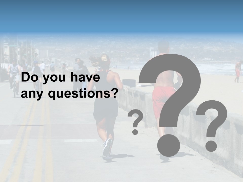 Couple Running Along The Beach PowerPoint Template