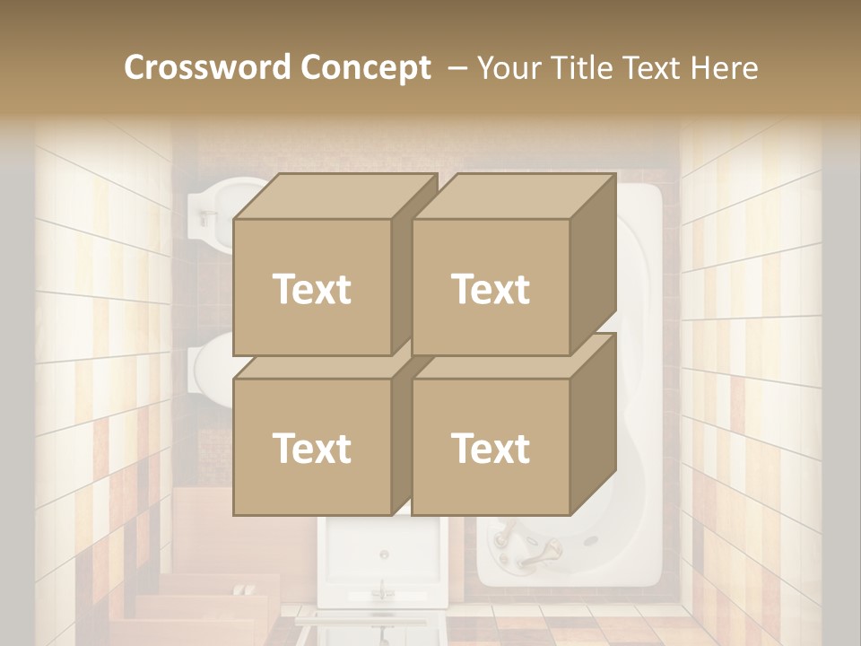 3D Rendering Of The Modern Bathroom From Top View PowerPoint Template