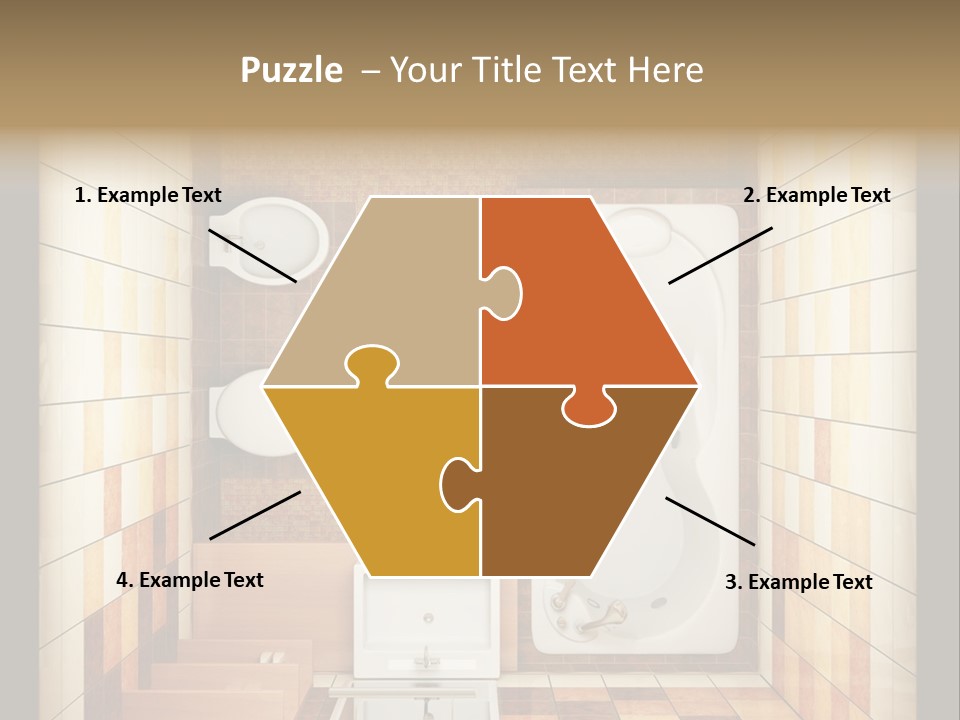 3D Rendering Of The Modern Bathroom From Top View PowerPoint Template