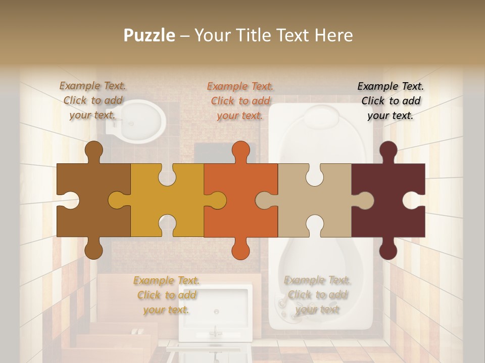 3D Rendering Of The Modern Bathroom From Top View PowerPoint Template