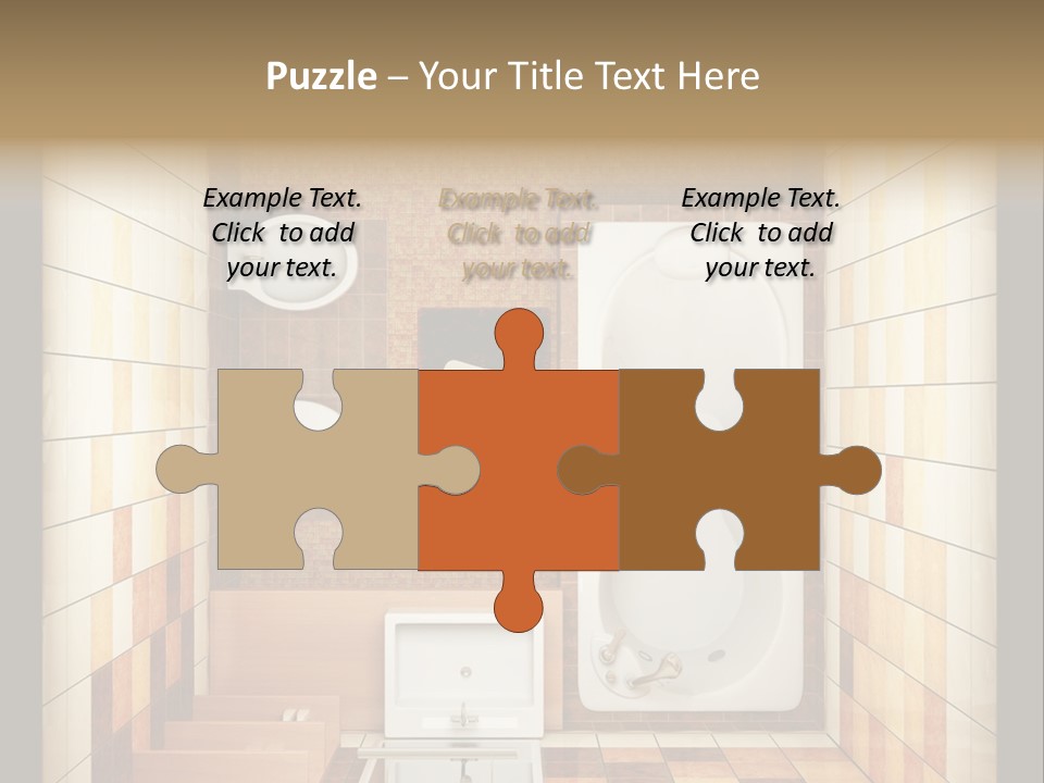 3D Rendering Of The Modern Bathroom From Top View PowerPoint Template