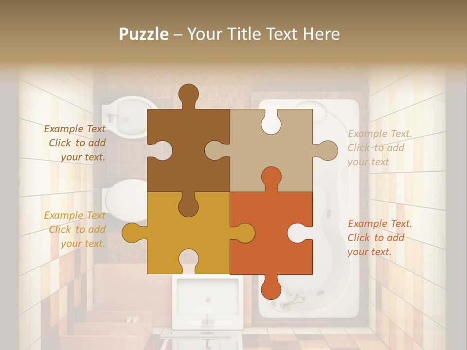 3D Rendering Of The Modern Bathroom From Top View PowerPoint Template