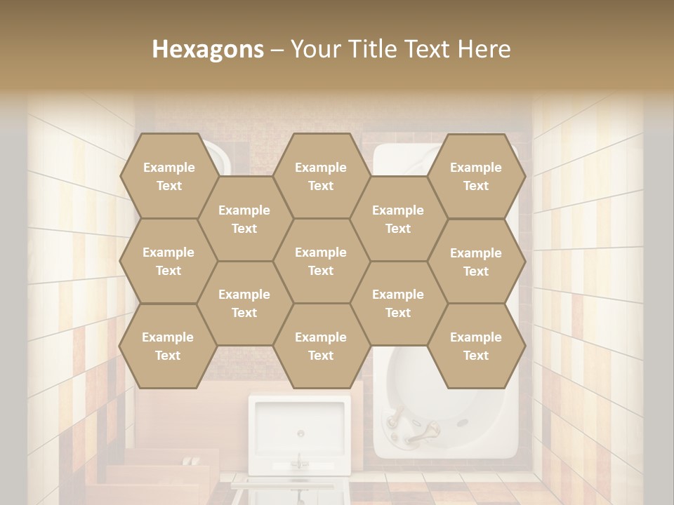 3D Rendering Of The Modern Bathroom From Top View PowerPoint Template