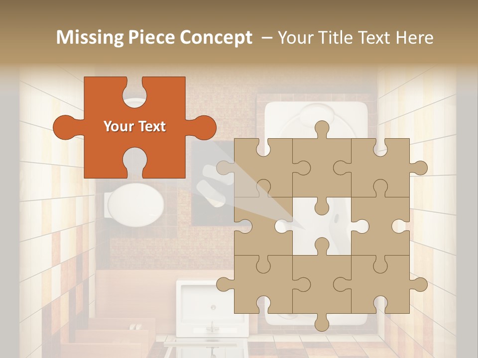 3D Rendering Of The Modern Bathroom From Top View PowerPoint Template