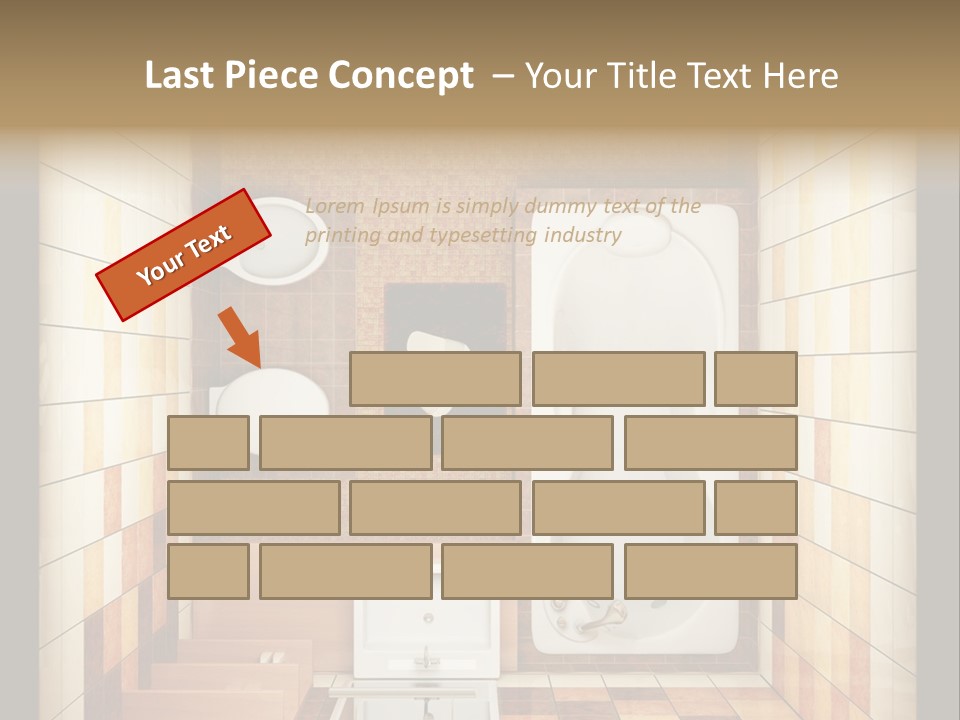 3D Rendering Of The Modern Bathroom From Top View PowerPoint Template