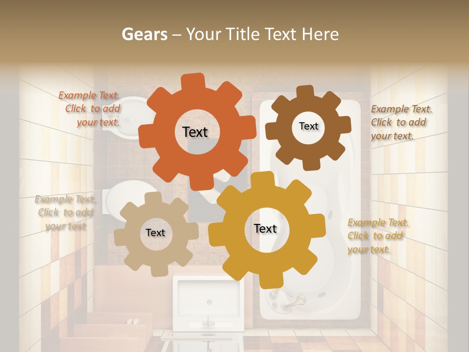 3D Rendering Of The Modern Bathroom From Top View PowerPoint Template