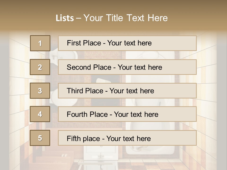 3D Rendering Of The Modern Bathroom From Top View PowerPoint Template