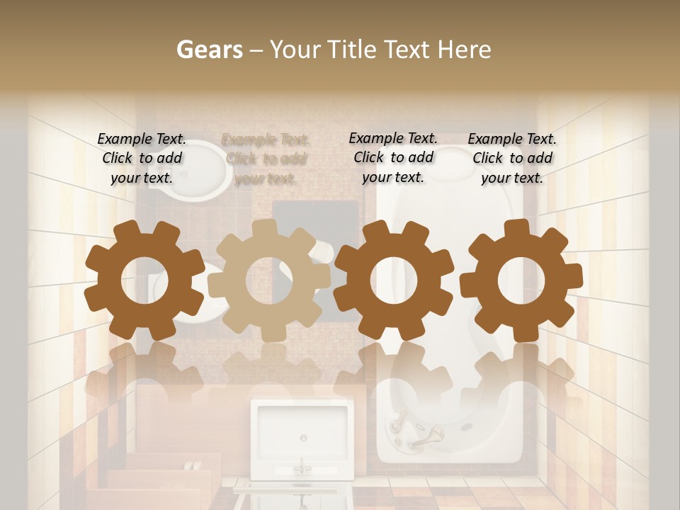 3D Rendering Of The Modern Bathroom From Top View PowerPoint Template