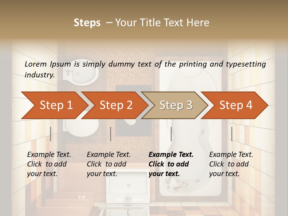 3D Rendering Of The Modern Bathroom From Top View PowerPoint Template